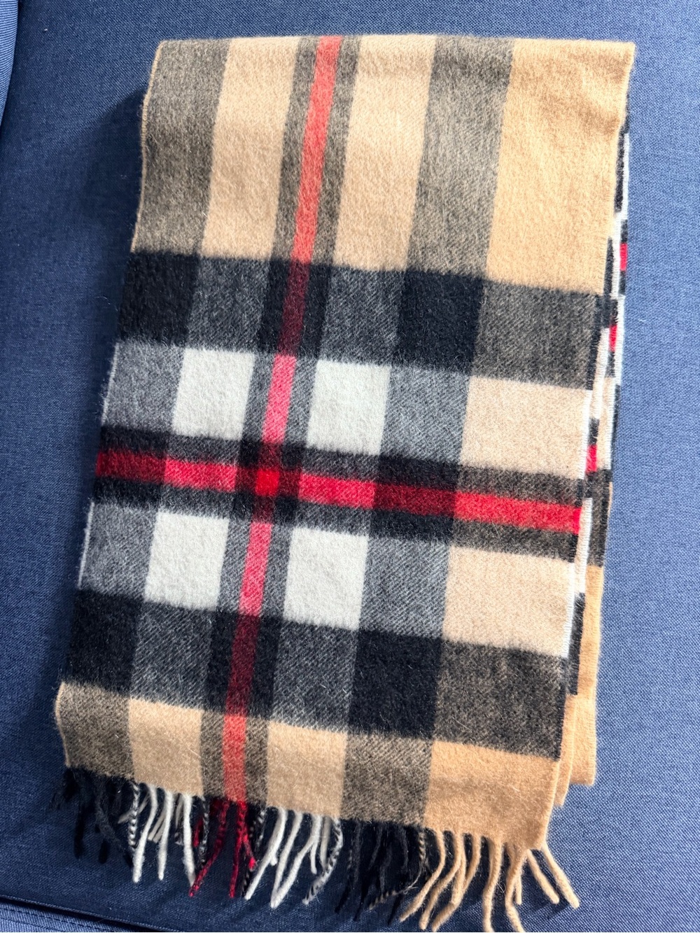 Edinburgh 100% Cashmere Plaid Scarf Thomson Camel Unisex